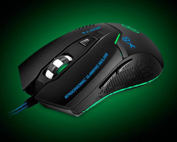 6keys 2400DPI light-emitting USB wired gaming mouse